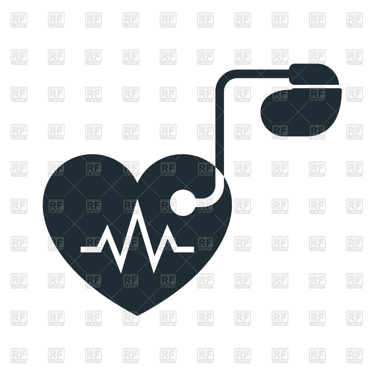 1200x1200 Artificial Cardiac Pacemaker Icon With Pulse Tracing Royalty Free