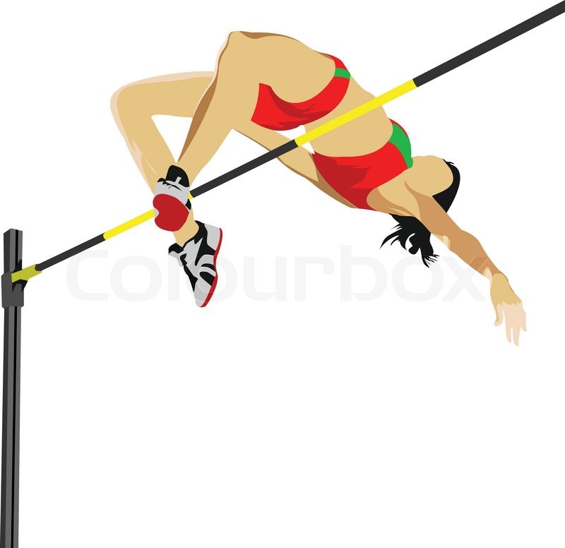 800x776 Woman High Jumping Track And Field Vector Illustration Stock