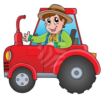 400x369 Cartoon Farmer On Tractor Drawing Tractor, Farmers