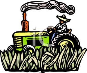 300x251 Royalty Free Clipart Image A Farmer Driving A Tractor