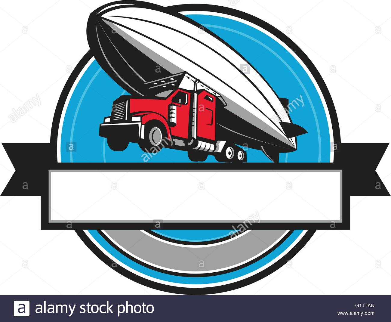 1300x1070 Illustration Of A Half Semi Truck Tractor Trailer And Zeppelin