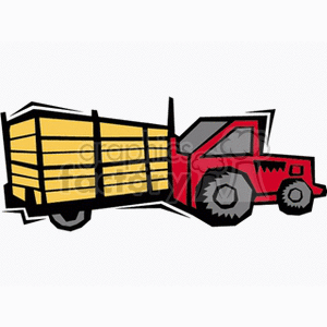 300x300 Royalty Free Tractor Pulling A Trailer 128742 Vector Clip Art