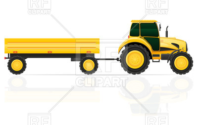 400x253 Side View Of Tractor With A Trailer Royalty Free Vector Clip Art