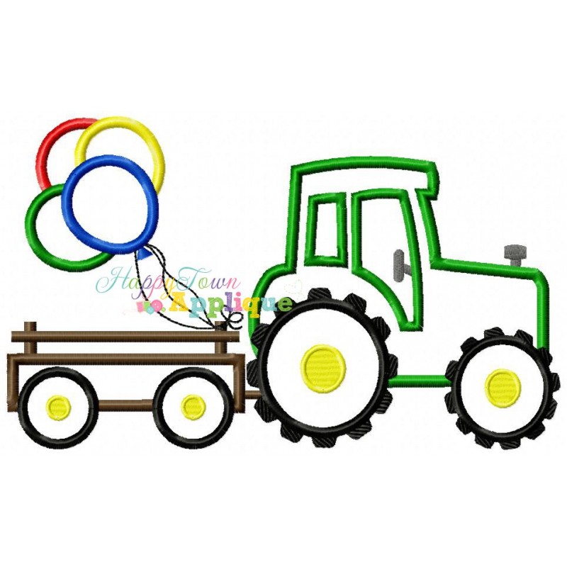 800x800 Tractor Trailer With Balloons Design
