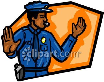 350x278 Policeman Directing Traffic Clip Art