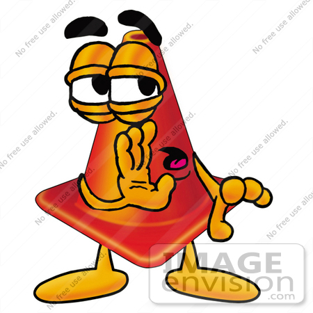 450x450 Clip Art Graphic Of A Construction Traffic Cone Cartoon Character