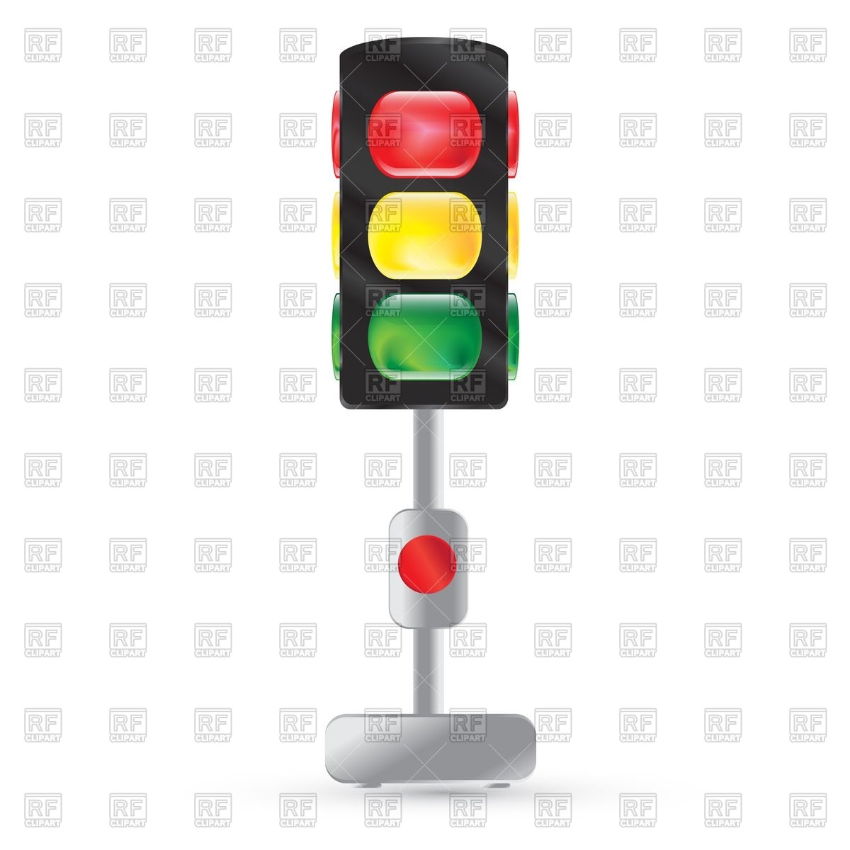 1200x1200 Traffic Light With Red Button Royalty Free Vector Clip Art Image