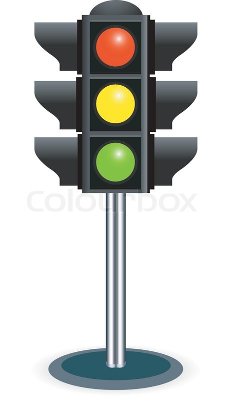 458x800 Traffic Lights Vector Isolated On White Background Stock Vector