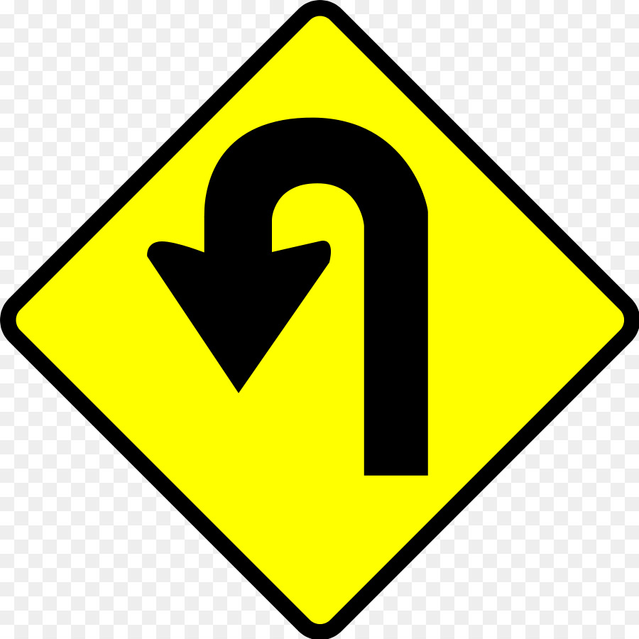 900x900 U Turn Warning Sign Clip Art