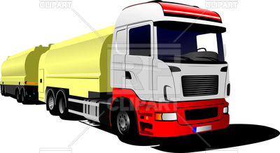 400x219 Yellow Truck With Trailer Royalty Free Vector Clip Art Image