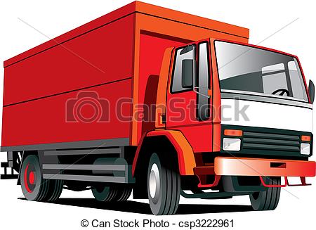 450x327 Red Truck. Detailed Vectorial Image Of Red Truck Isolated On White