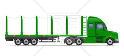 400x182 Side View Truck Semi Trailer For Transportation Of Goods Royalty