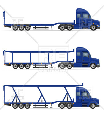 362x400 Truck Semi Trailers For Transportation Royalty Free Vector Clip