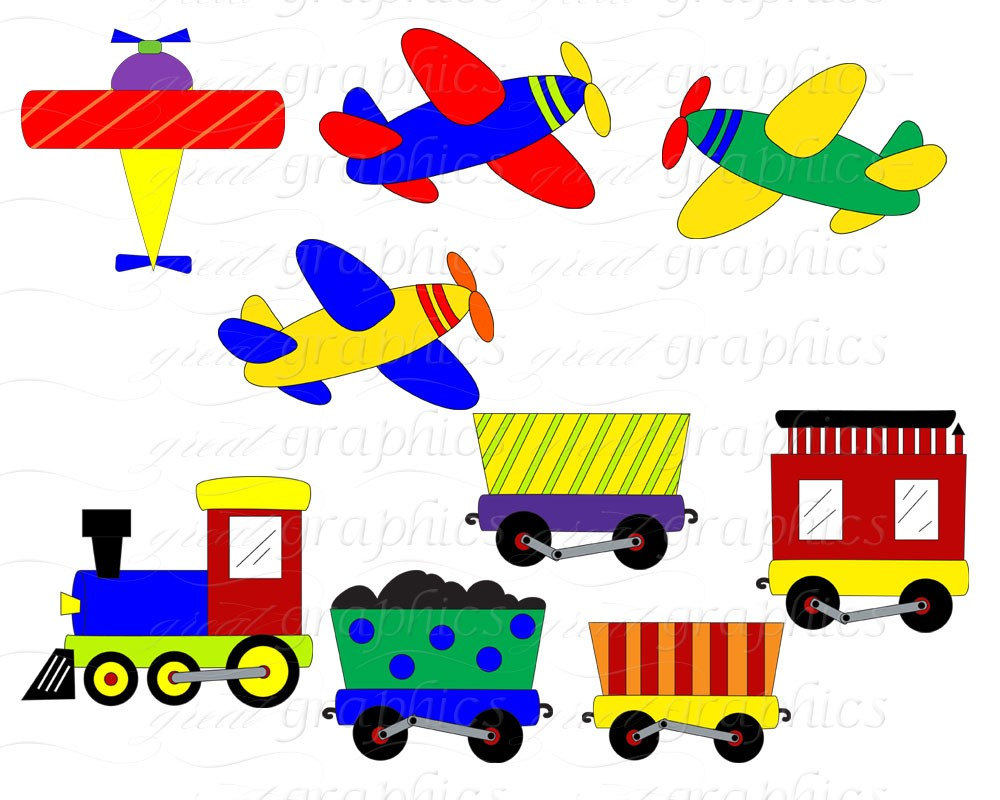 1000x800 Airplane Clip Art Train Clipart Plane Clipart Digital Clip Art