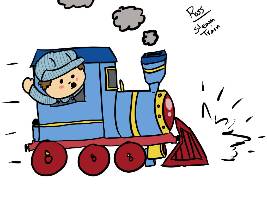 1024x768 Cartoon Train Conductor Group