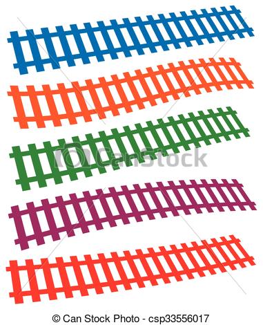 381x470 3d Colorful Railway, Railroad Tracks Isolated On White.