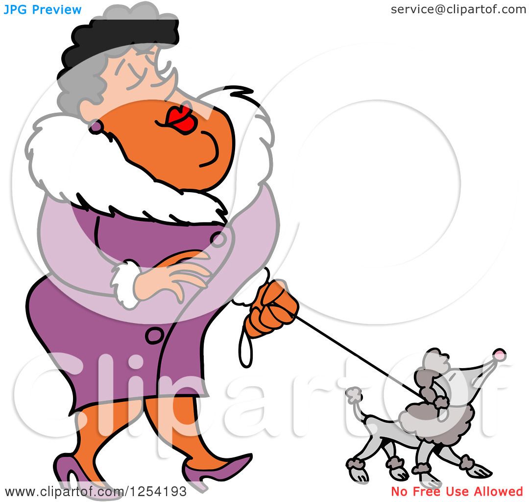 1080x1024 Clipart Of A Sophisticated Black Woman Walking A Poodle