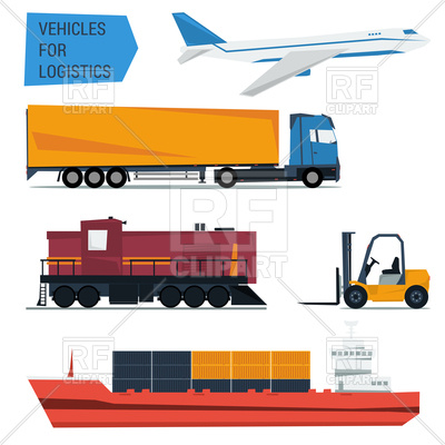 400x400 Set Of Freight Transportation And Delivery Logistics Royalty Free