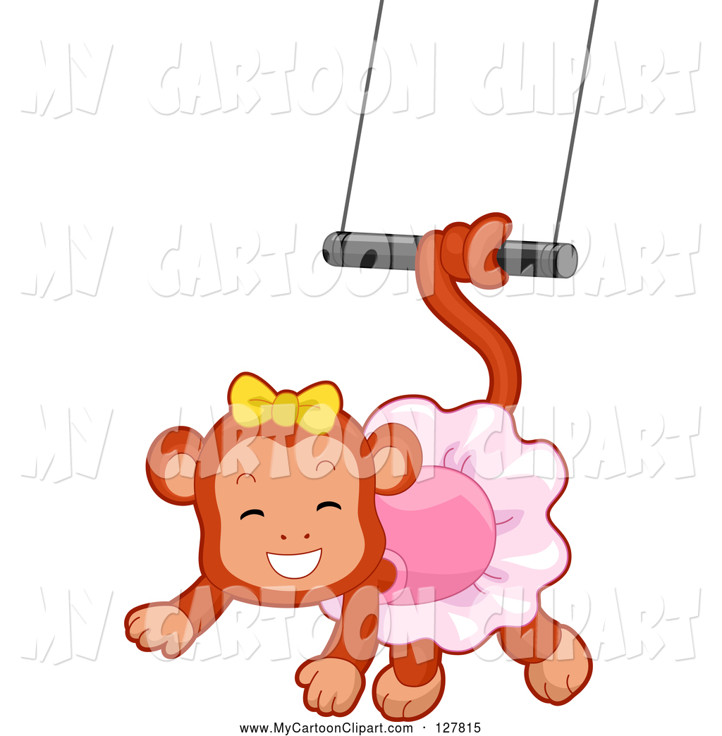 1024x1044 Clip Art Of A Circus Monkey Ballerina Swinging From A Trapeze By