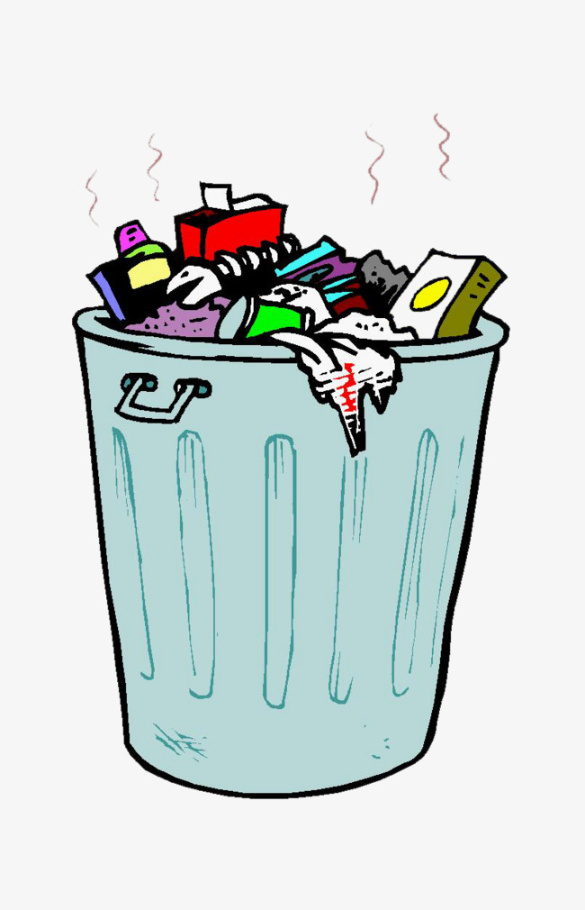 650x1010 Cartoon Stinking Garbage, Garbage Heap, Trash Can, Odor Png Image