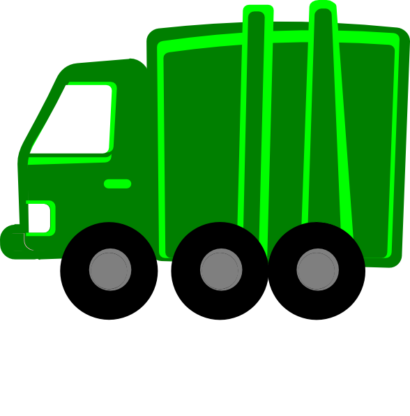 588x596 Lime Green Garbage Truck Clip Art