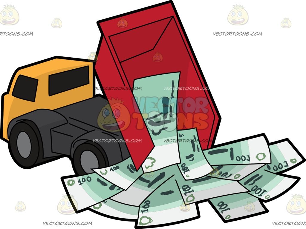1024x767 A Dump Truck Releasing Hundreds Of Euros Dump Trucks And Money