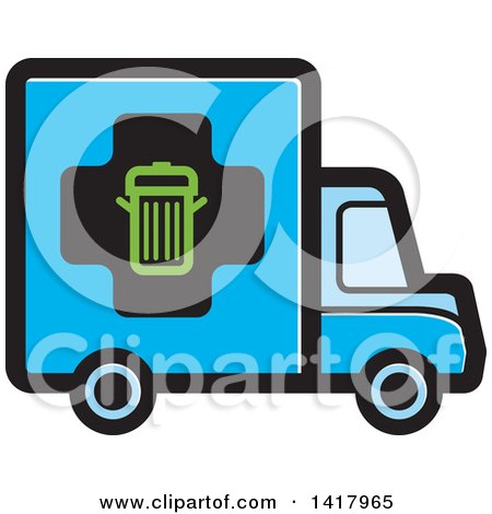 450x470 Clipart Of A Cartoon Black And White Man Driving A Garbage Truck
