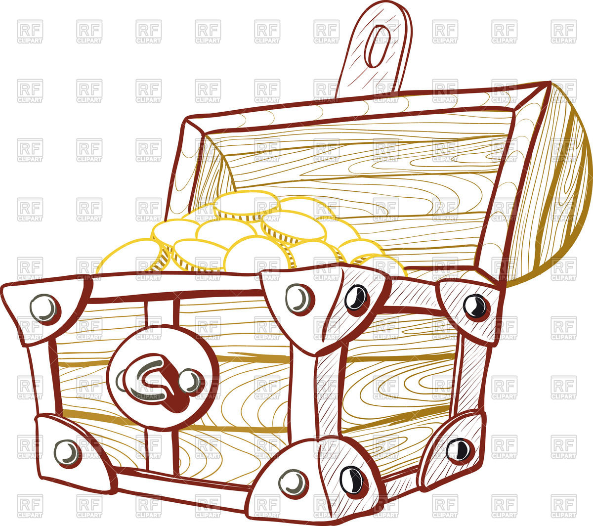 1200x1064 Old Wooden Pirate Treasure Chest With The Lid Open Royalty Free