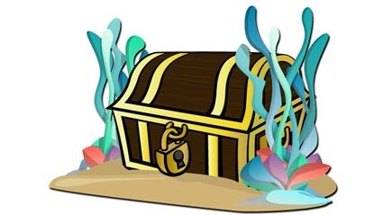 425x239 Seaweed Clipart Treasure Chest