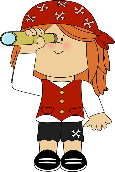 367x550 Pirate Girl With Telescope. Pirate Clip Art