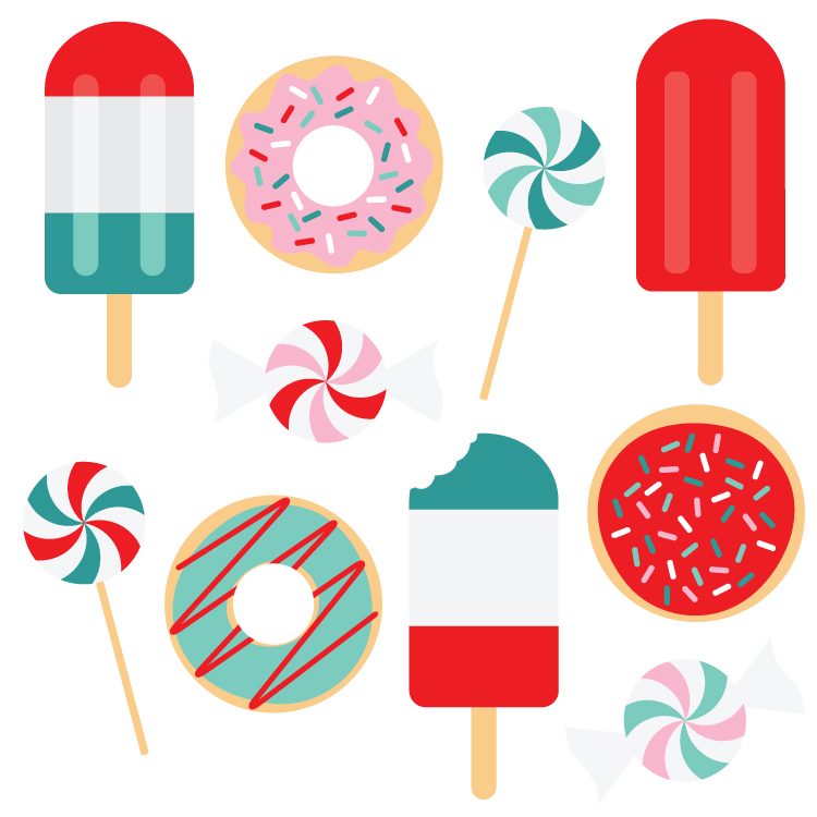 750x750 Festive Sweets Christmas Clip Art And Cut Files