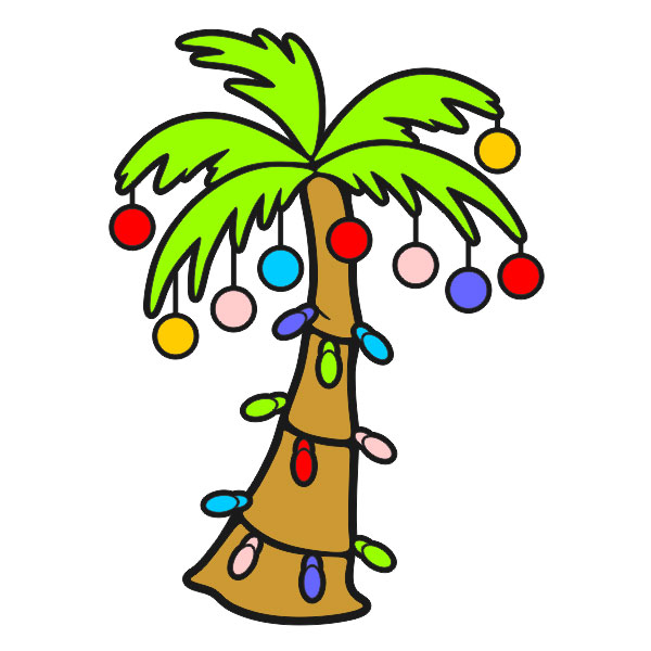 600x600 Palm Tree Clipart Christmas Pencil And In Color Clip Art