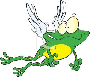 300x257 A Flying Frog Clip Art Image