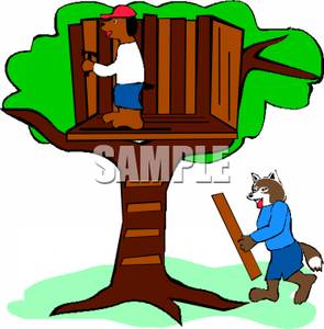 295x300 Tree House Building Clipart
