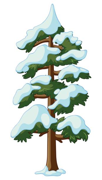 348x612 Snow Covered Trees Clipart