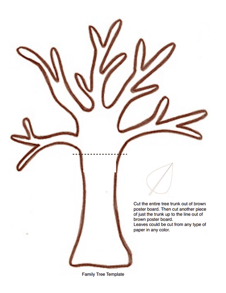 736x952 Tree Template With Leaves