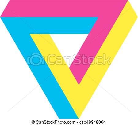 450x409 Penrose Triangle Icon In Cmy Colors. Geometric 3d Object Clip
