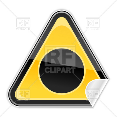 400x400 Triangle Sticker With Black Circle Royalty Free Vector Clip Art