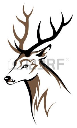 270x450 Stylized Deer Head Tribal Emblem Illustration For Your Design