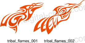 277x140 Tribal Flames Clip Art