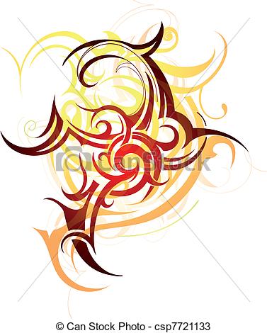 377x470 Decorative Shape With Tribal Art Elements Vectors