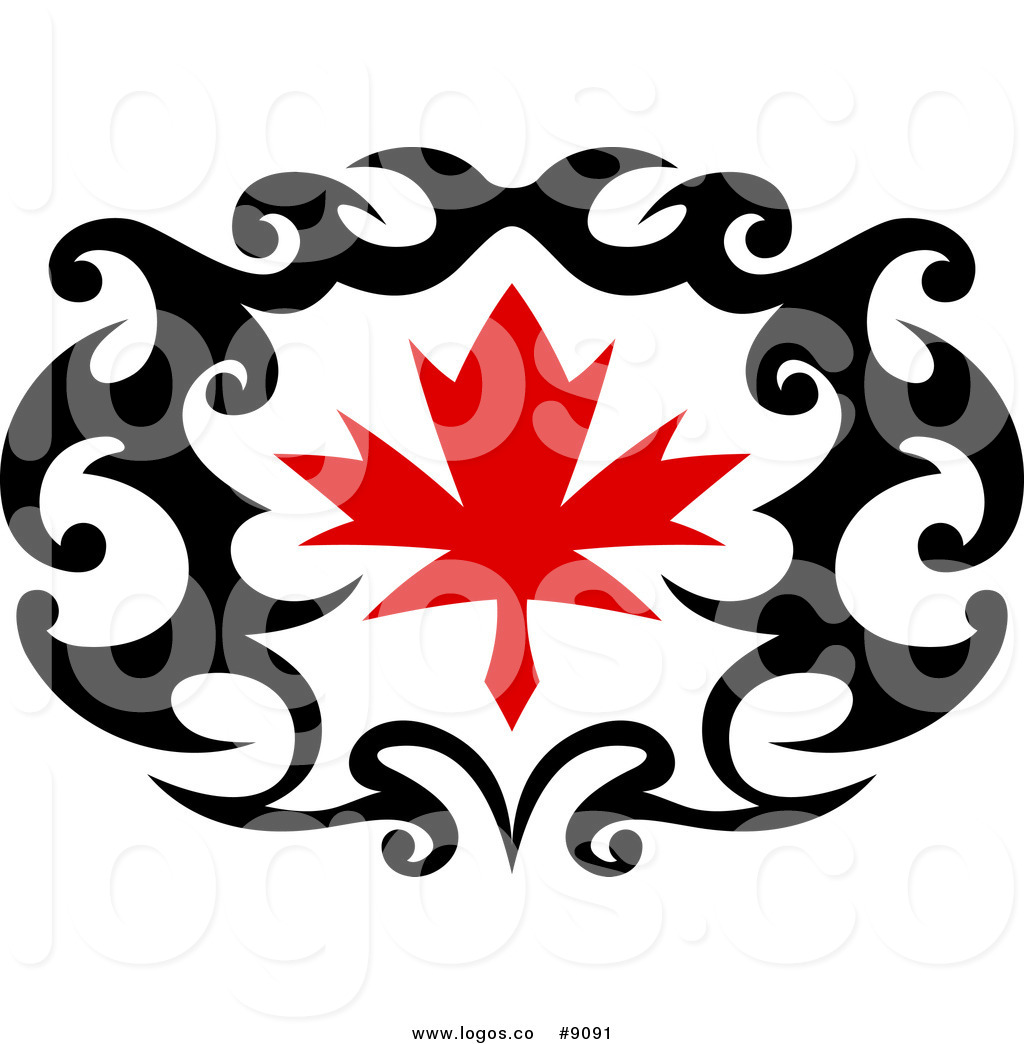 1024x1044 Royalty Free Clip Art Vector Logo Of A Red Maple Leaf In Black