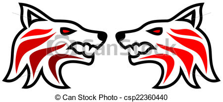 450x205 Tribal Tattoo Wolf Eps Vector