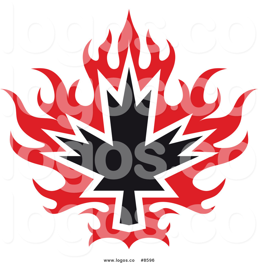 1024x1044 Royalty Free Clip Art Vector Logo Of A Black And Red Tribal Maple