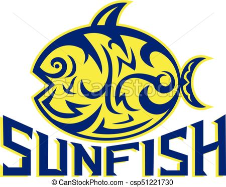 450x374 Sunfish Mola Tribal Tat. Tribalrt Style Illustration