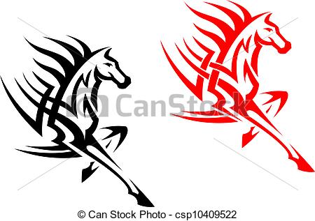 450x317 Tribal Mustang Stallion For Mascot Or Tattoo Design Vector