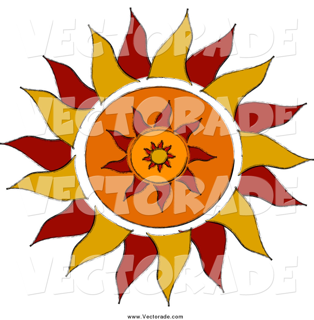 1024x1044 Vector Of A Red And Orange Tribal Sun By Pams Clipart