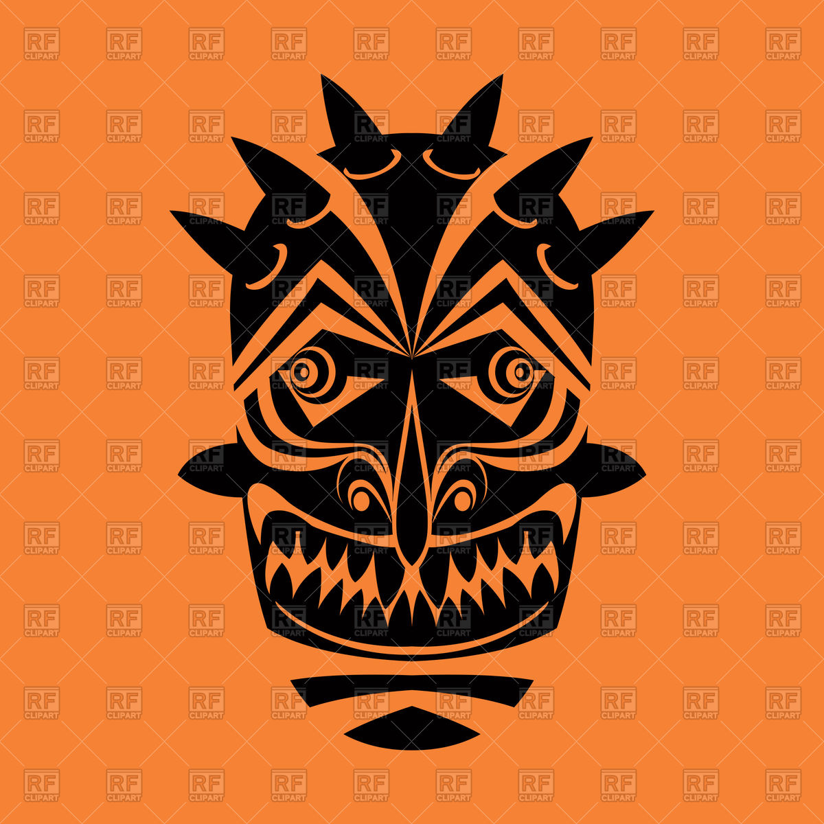 1200x1200 Tribal Mask Design, Abstract Art Royalty Free Vector Clip Art