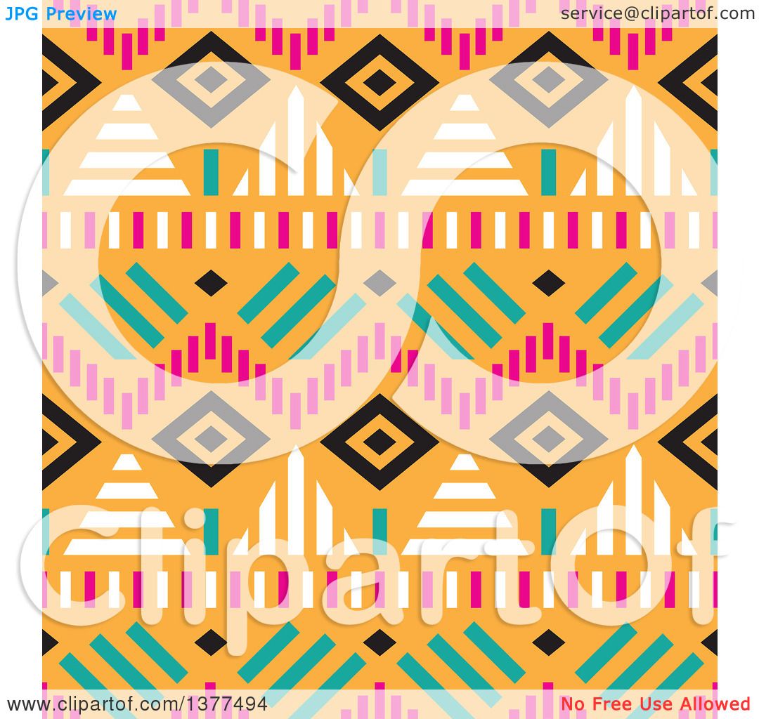 1080x1024 Clipart Of A Seamless Tribal Background Pattern Over Orange