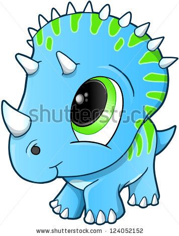356x470 Cute Baby Triceratops Dinosaur Vector Illustration By
